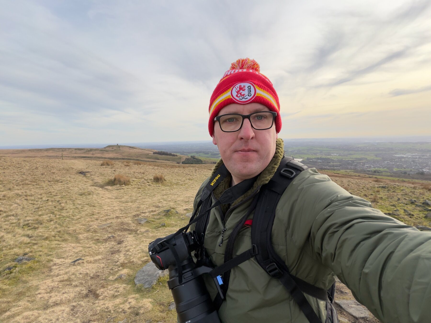 Thrimage photographer Matthew Morrison outdoors in Greater Manchester with Nikon camera equipment