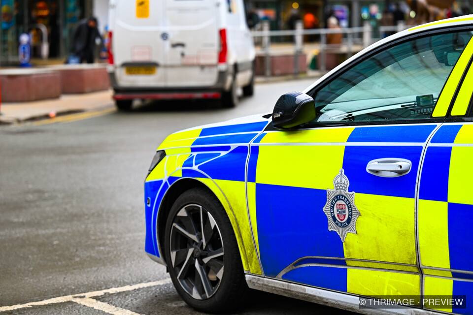 British Transport Police car beside an urban street